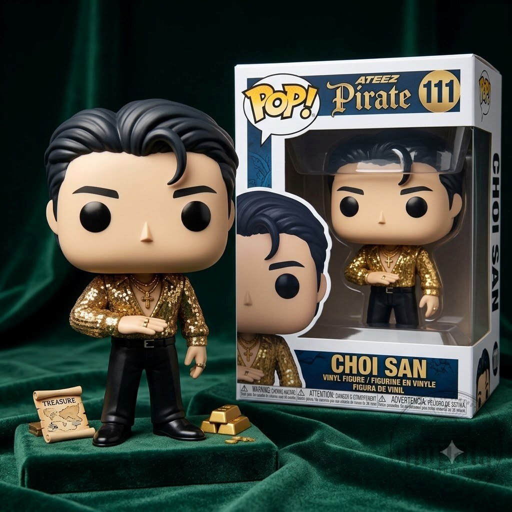 "Unique Collectibles: Dragon Ball Pet Bed, Fun Figures, Sanrio Tumblers" 4 Choi San Ateez Bad MV Funko Pop Figure