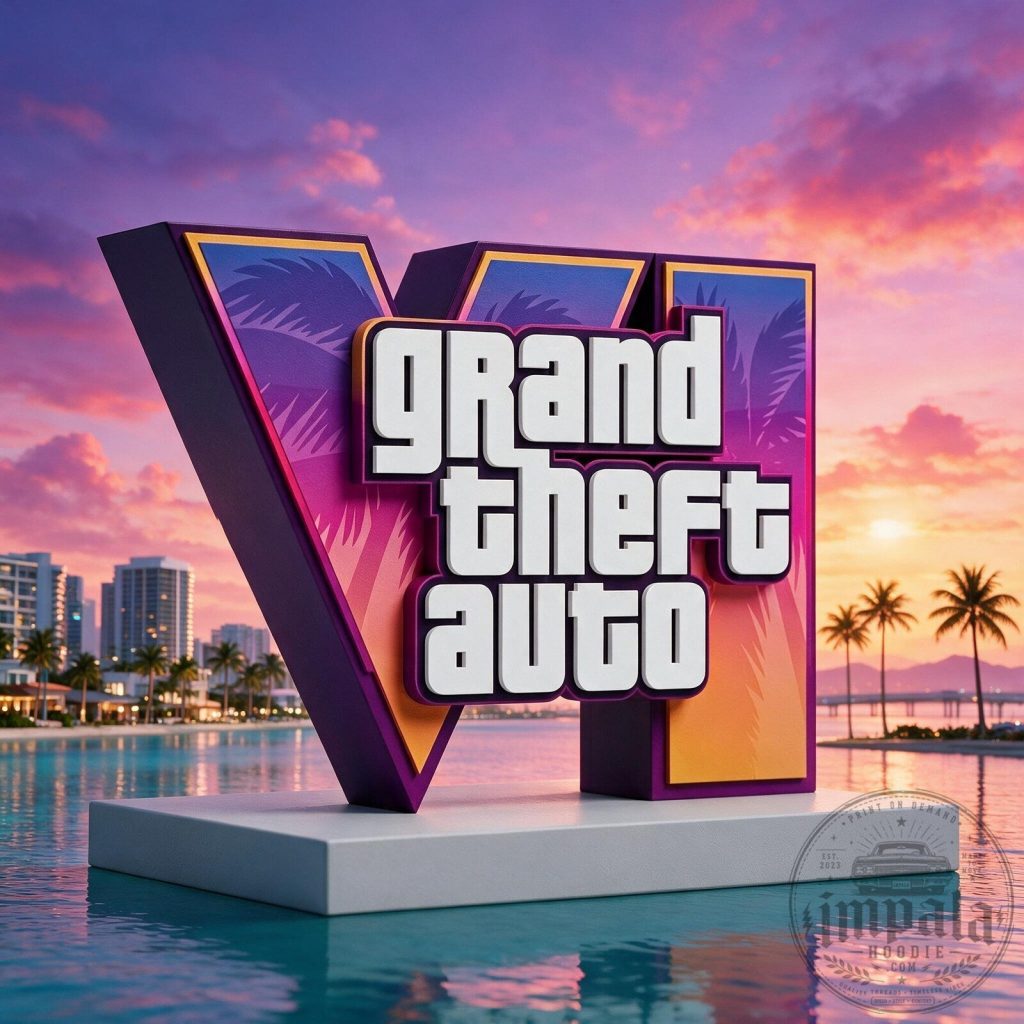 Grand Theft Auto VI GTA 6 Vice City Logo Figure Grand Theft Auto VI GTA 6 Vice City Logo Figure