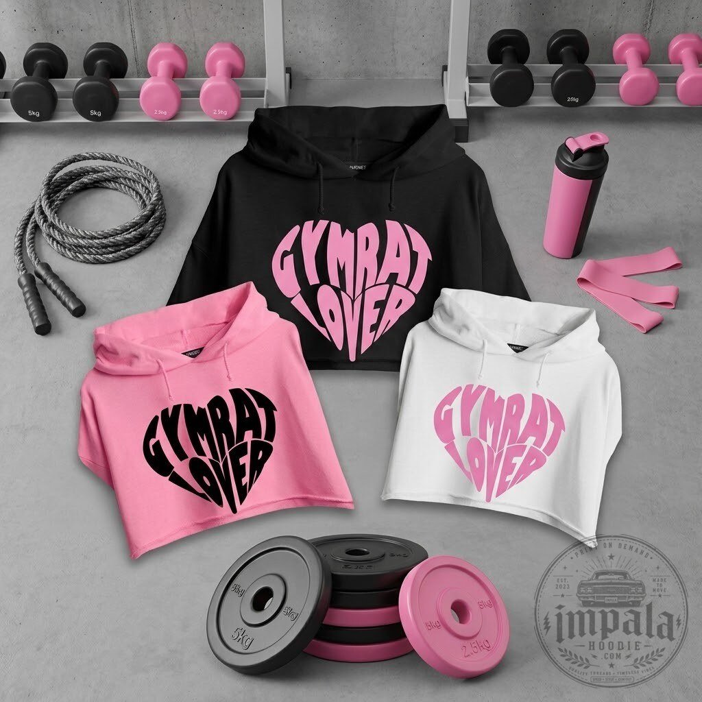 Gym Rat Lover 3 Styles Cropped Hoodie