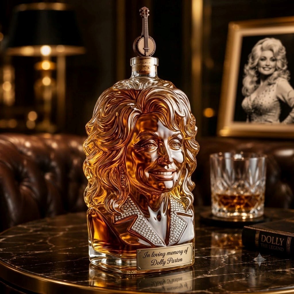 In Loving Memory Of Dolly Parton Whiskey Decanter Bottle 8 In Loving Memory Of Dolly Parton Whiskey Decanter Bottle