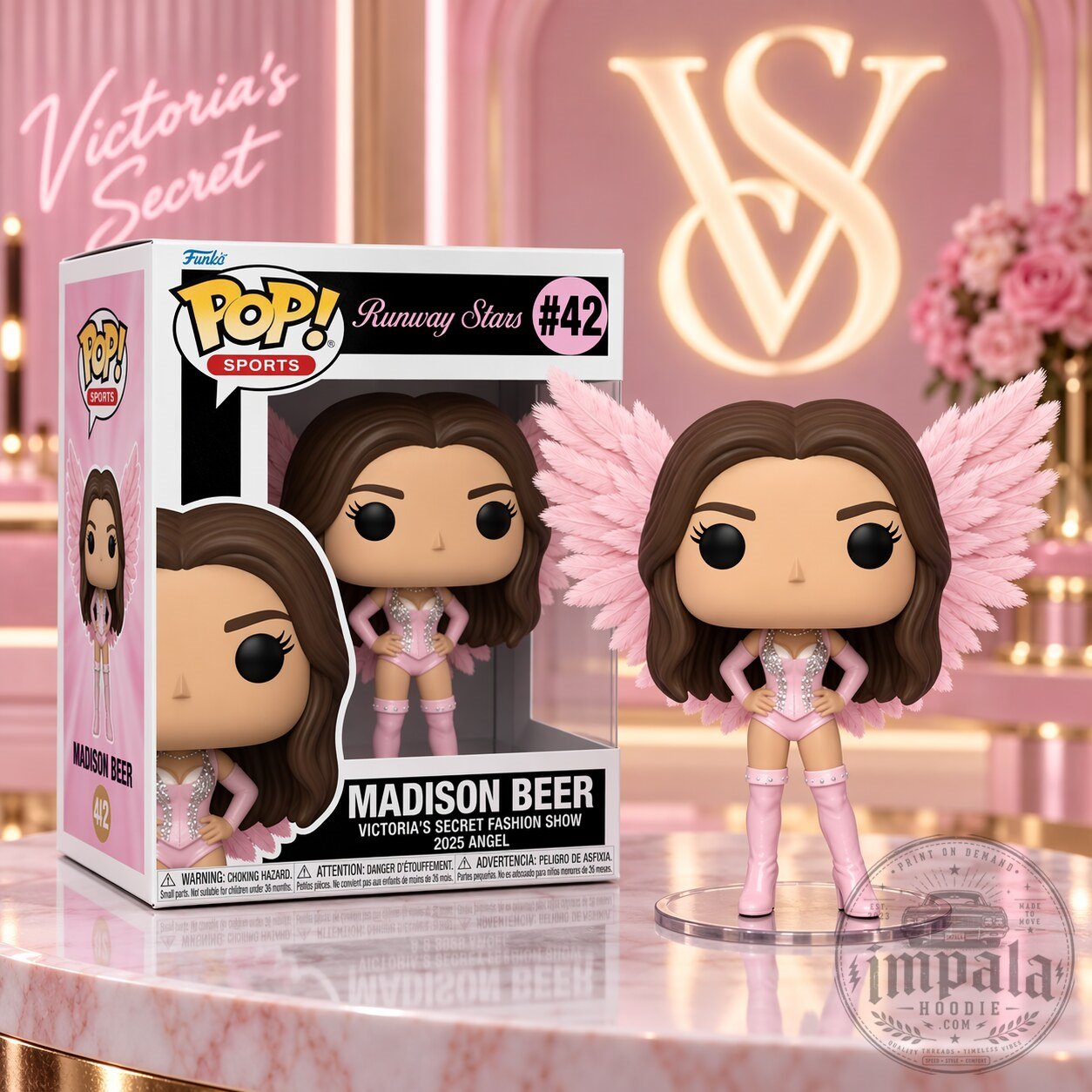 Madison Beer Victoria's Secret Fashion Show 2025 Pink Angel Wings Funko Pop Figure 9 Madison Beer Victoria