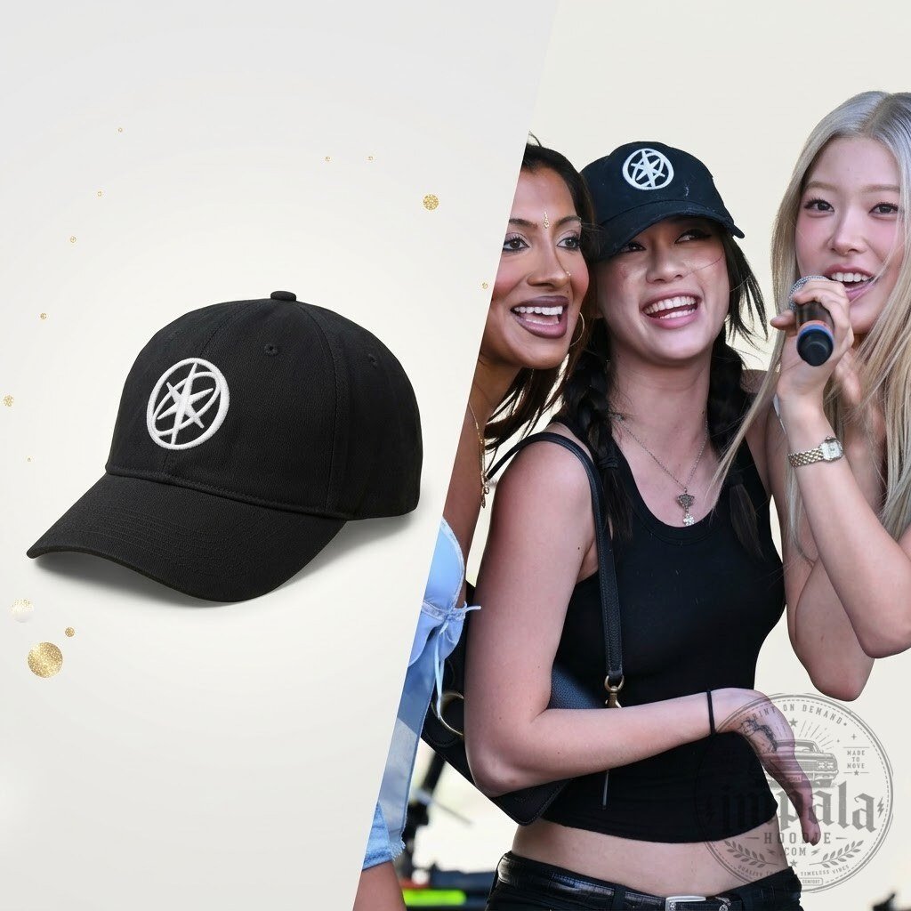 Megan KATSEYE Logo Black Embroidered Cap